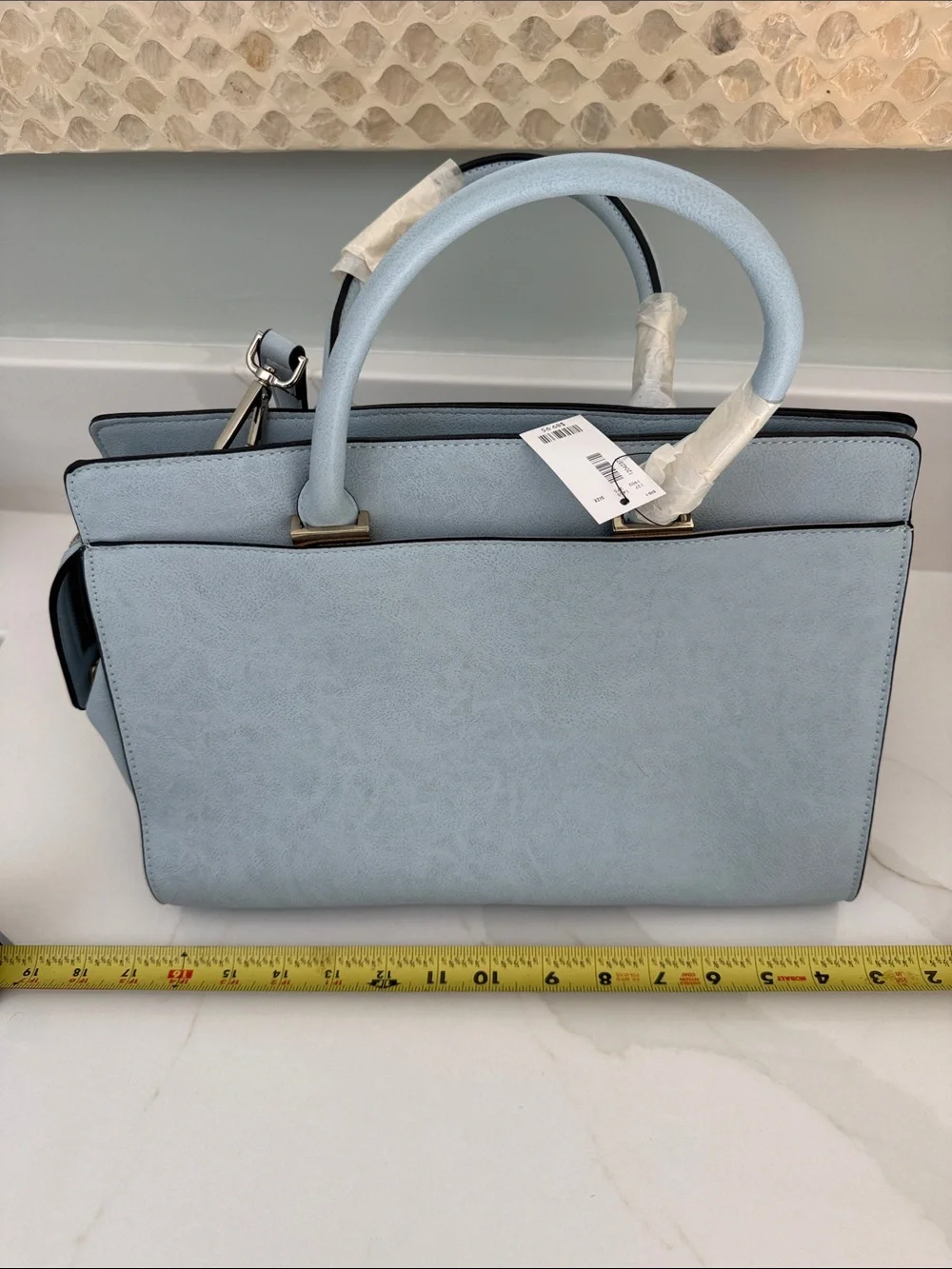 The Limited Light Blue Structured Top-Handle Satchel purse bag